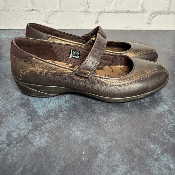 Ecco Cloud Mary Jane Flat Comfort Shoes Bronze and Brown Size 41, US 10 - Picture 2 of 7